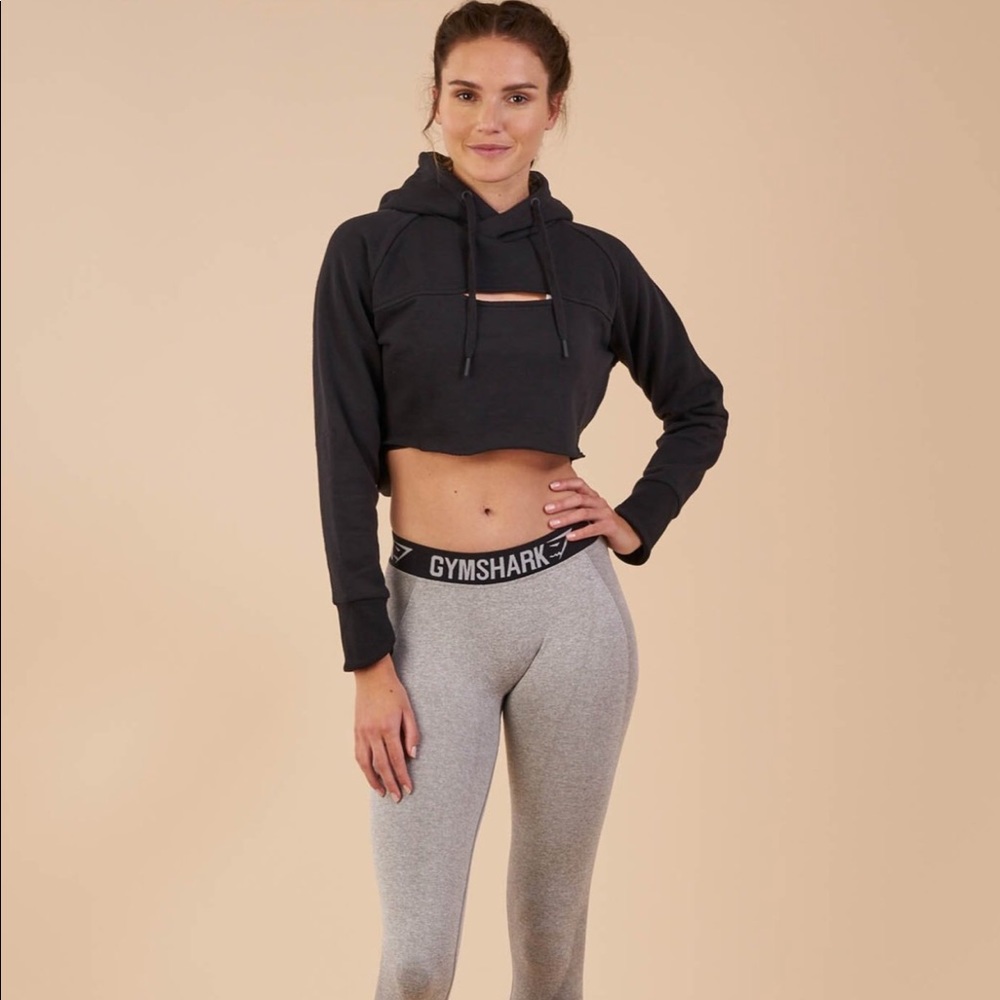Gymshark raw edge crop hoodie